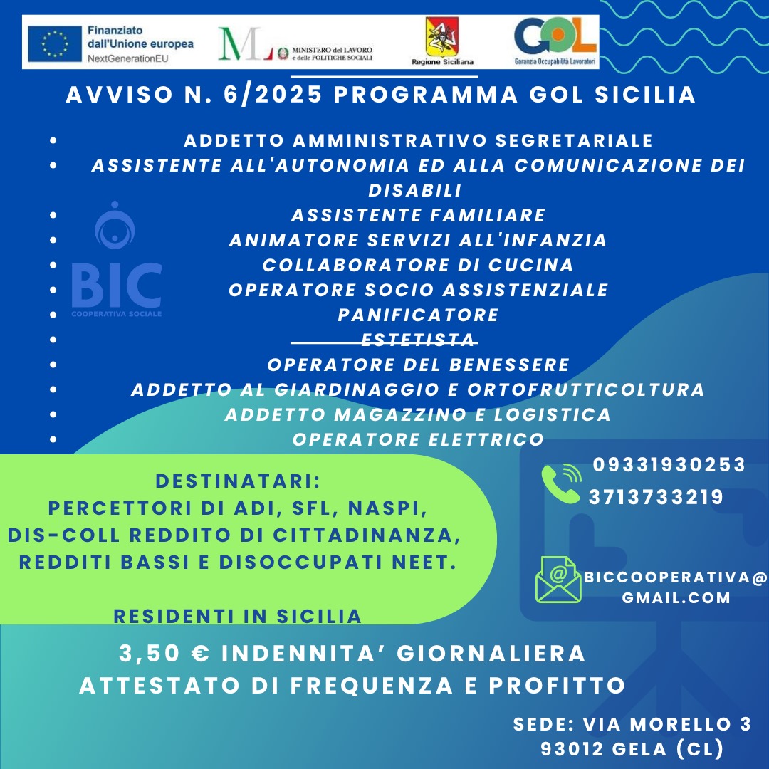 Avviso n. 6/2025 Programma GOL Sicilia