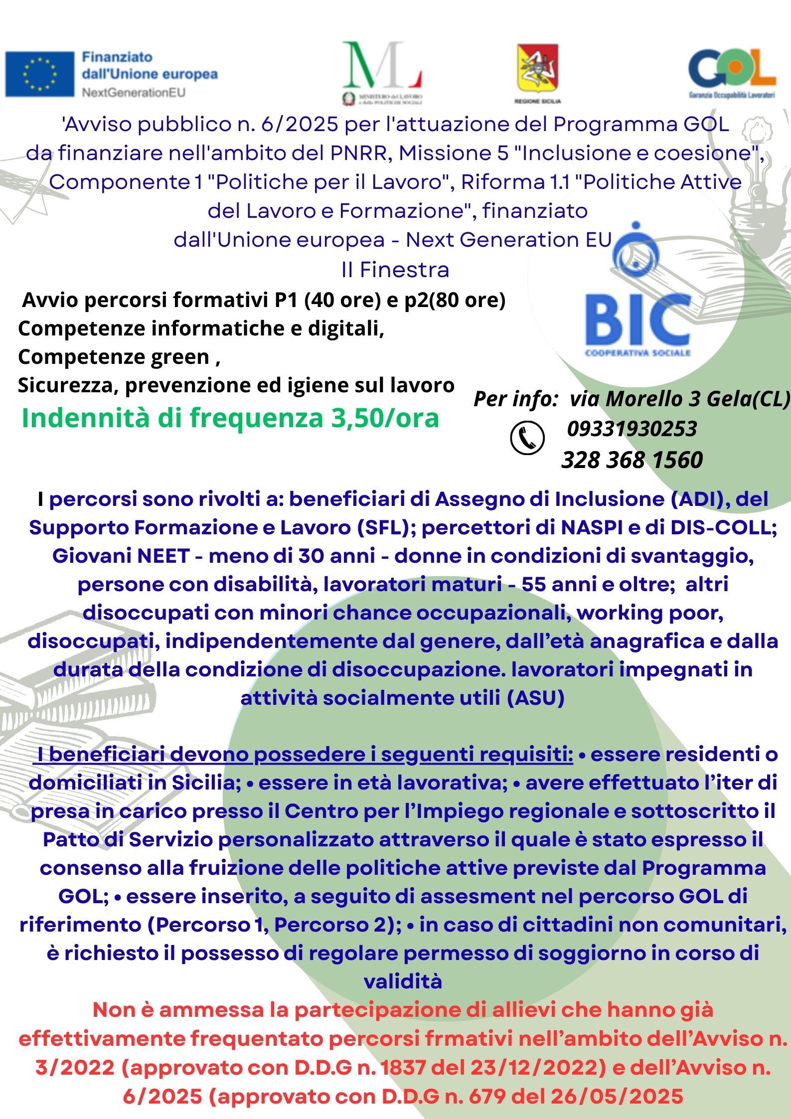 Avviso n. 6/2025 Programma GOL Sicilia – II finestra 2026
